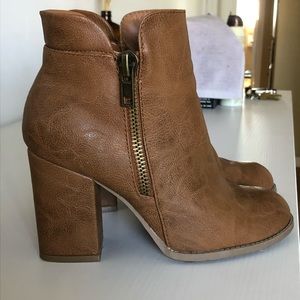 Tan Heeled Booties